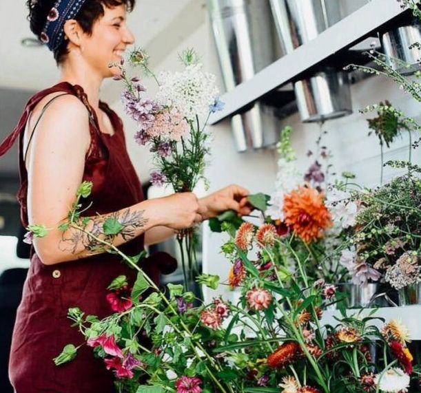 Sunlight streaming through our Fitzroy boutique flower workspace